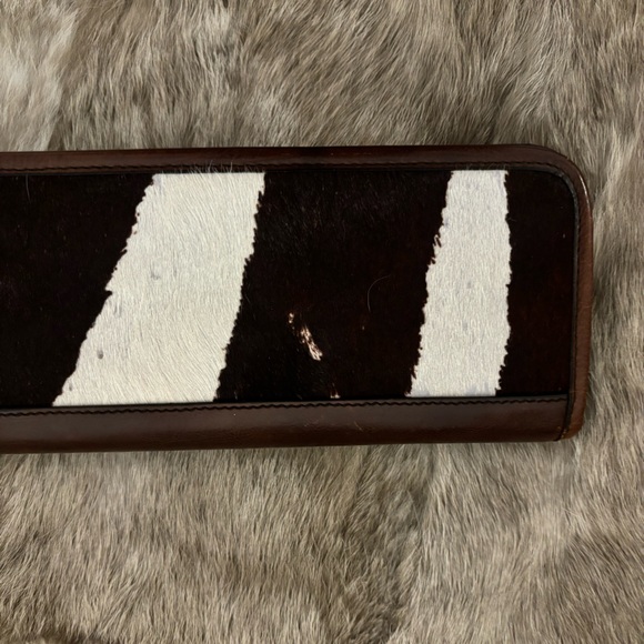 Authentic YSL Calf Hair Brown Leather Clutch Bag Yves Saint Laurent - Picture 12 of 15